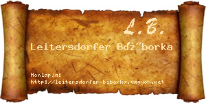 Leitersdorfer Bíborka névjegykártya