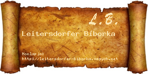 Leitersdorfer Bíborka névjegykártya